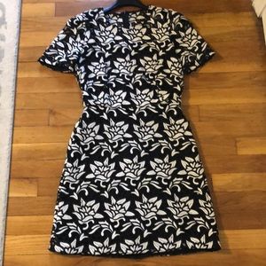 Sandro black and white floral lace dress